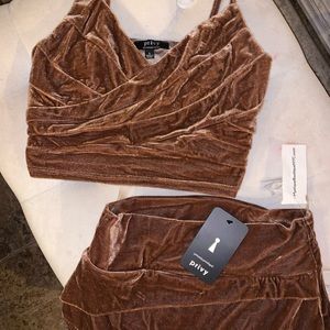 NWT Mystique boutique two piece velour set